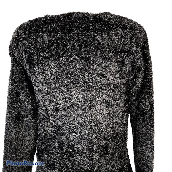 Karen Kane Lifestyle Black Fuzzy Sweater - Picture 6 of 8